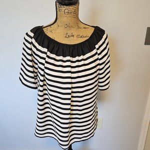 Loft Flowy Striped Top Black and White Size Small